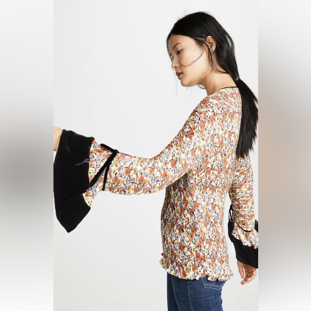 Tory Burch Pleated Ruffle Blouse